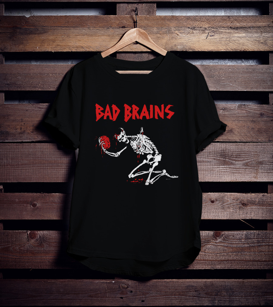 Bad Brains Skeleton Holding Brain T-Shirt
