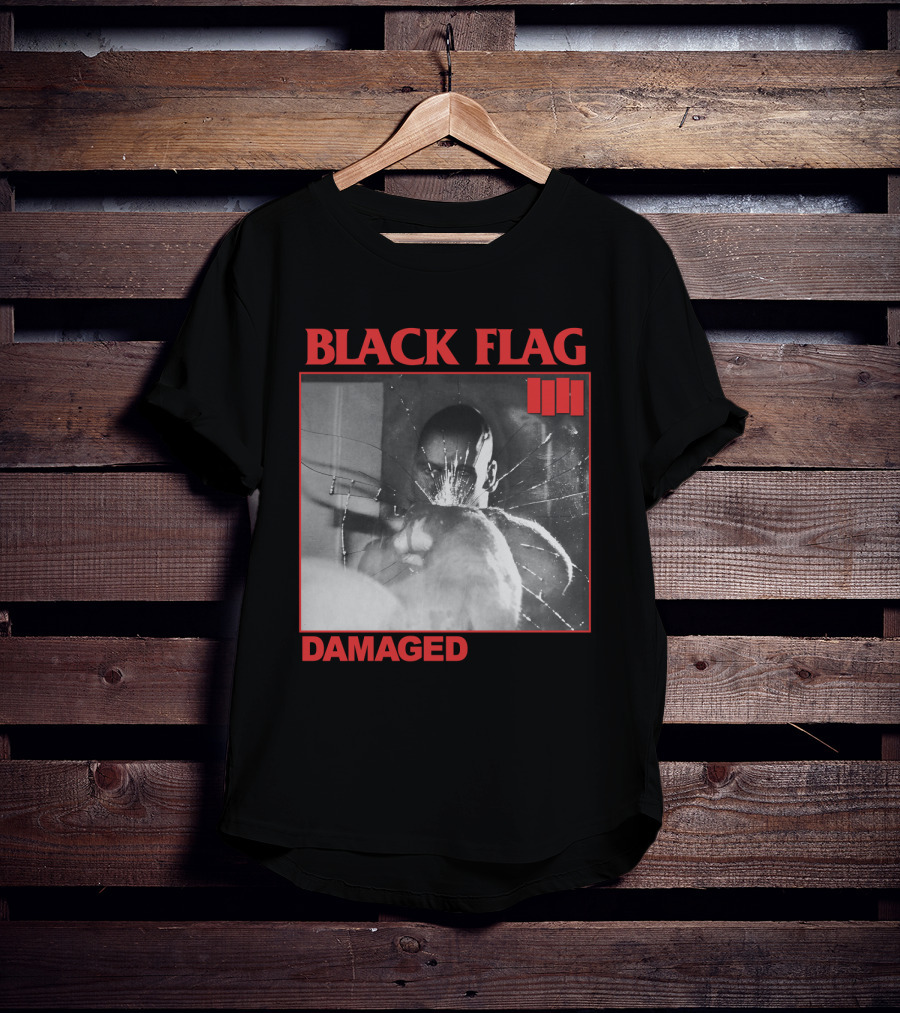 Black Flag Damaged Three Bars T-Shirt