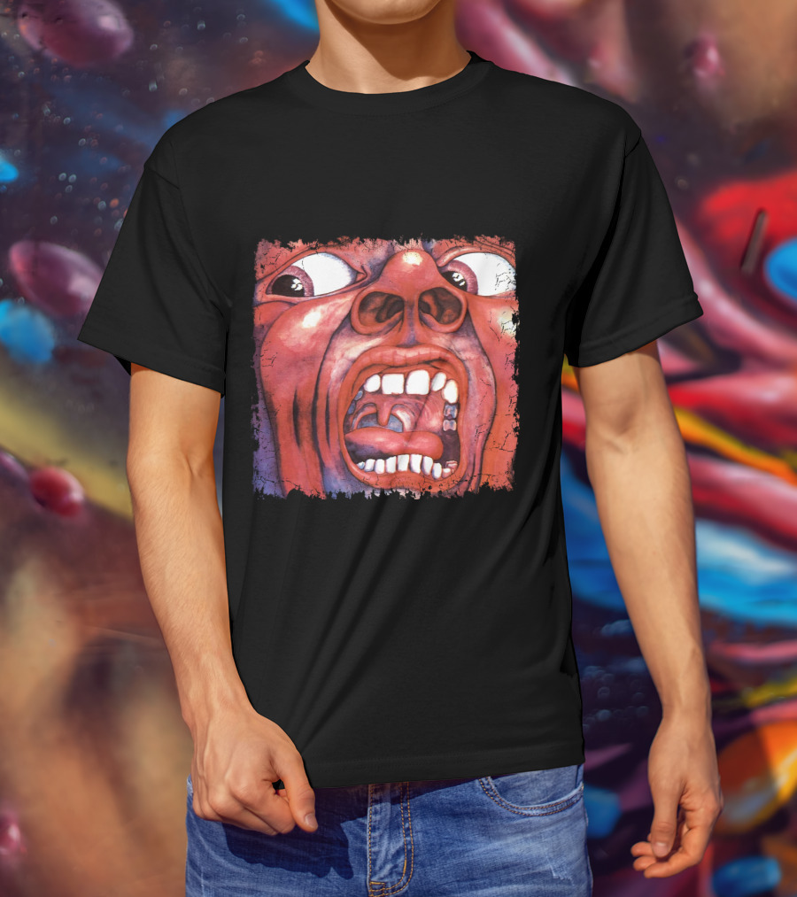 KC 03 In The Court Of The Crimson King Album Art Distorted Red Face T-Shirt