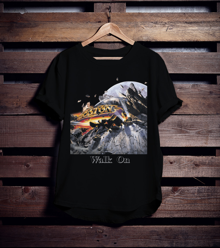 Boston Walk On Rock Explosion Moon Scene T-Shirt