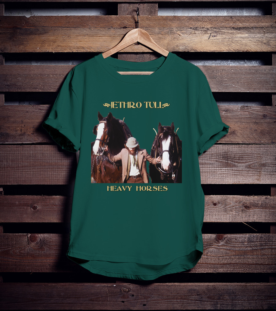 Jethro Tull Heavy Horses Album Cover With Horses And Figure T-Shirt
