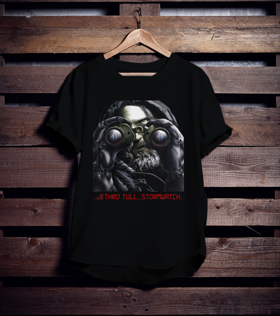 Jethro Tull Stormwatch Binoculars Hooded Figure And Lightning Reflections T-Shirt