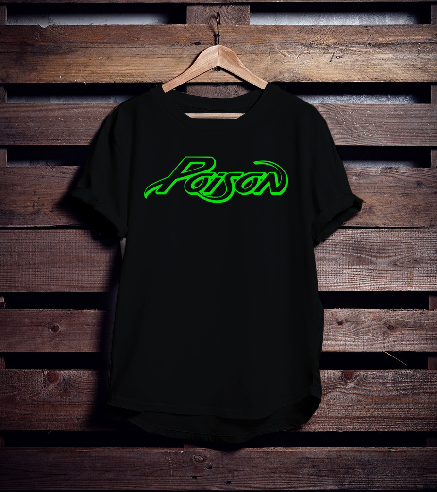Poison Band Logo Neon Green T-Shirt
