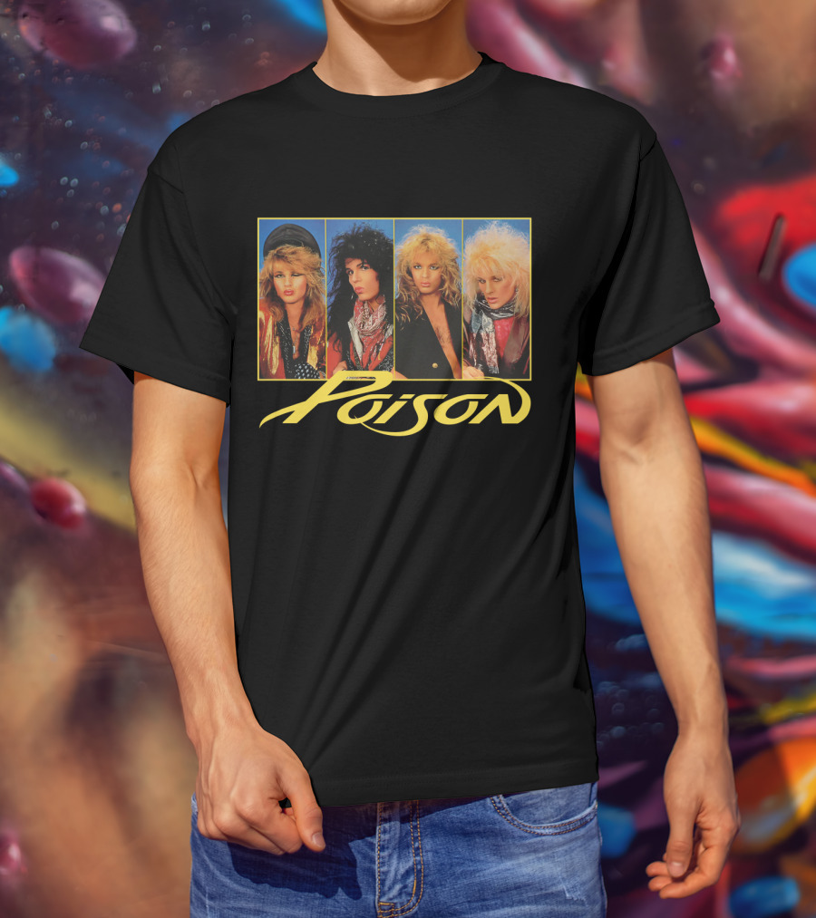 Poison Band Members 80S Glam Metal T-Shirt