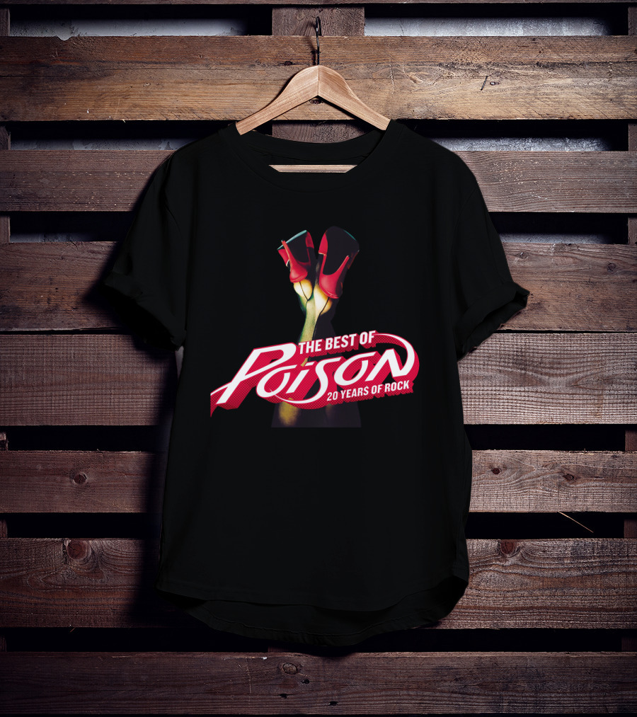 The Best Of Poison 20 Years Of Rock Red Heels On Black T-Shirt