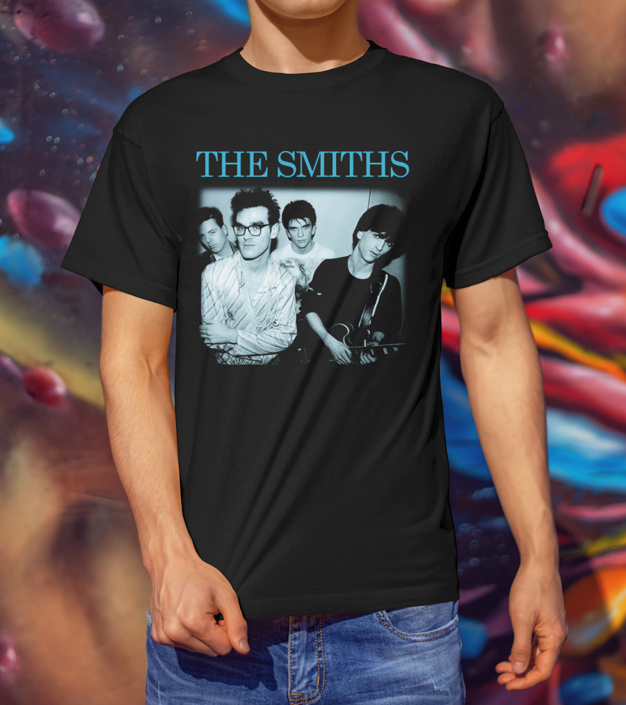The Smiths Band Photo Black And Blue T-Shirt