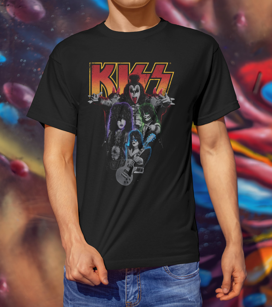 Kiss Band Members Concert Graphic Art T-Shirt