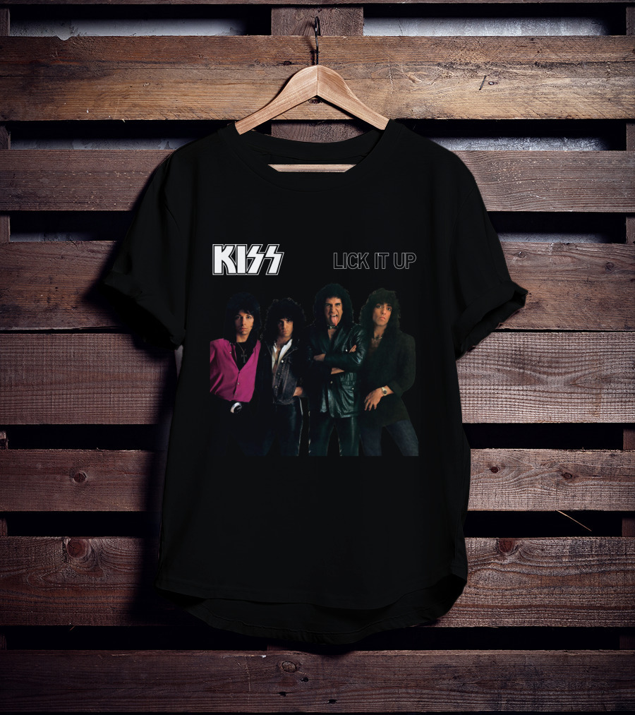 Kiss Lick It Up Album Cover Vintage 80S Rock Band T-Shirt