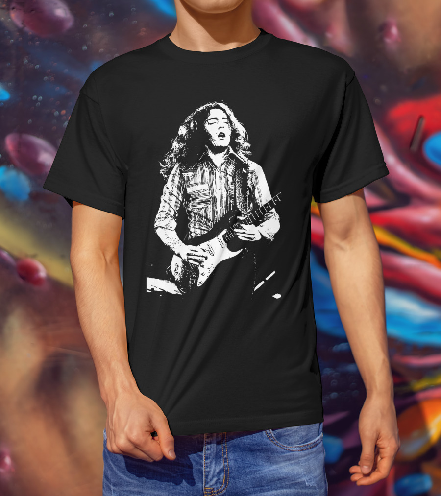 Rory Gallagher Guitarist Vintage Retro Style T-Shirt