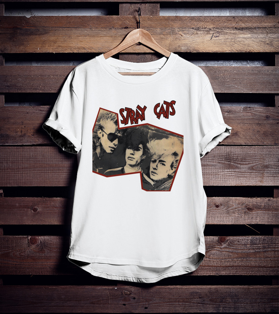 Stray Cats Rockabilly Band Vintage Photo Style T-Shirt