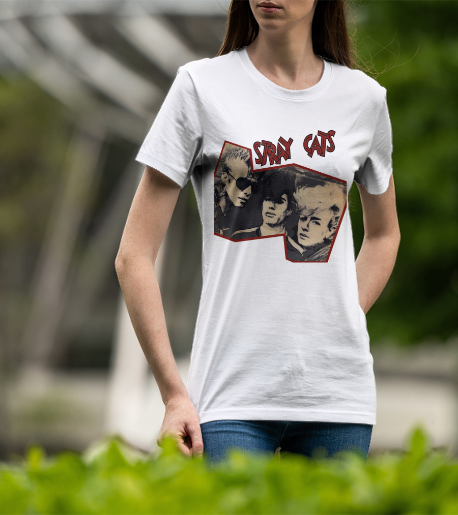 Stray Cats Rockabilly Band Vintage Photo Style T-Shirt