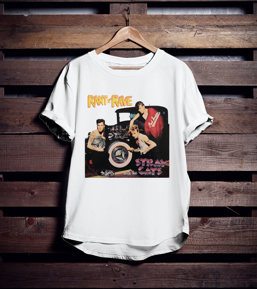 Rant N' Rave With The Stray Cats Rockabilly Band Vintage Style T-Shirt