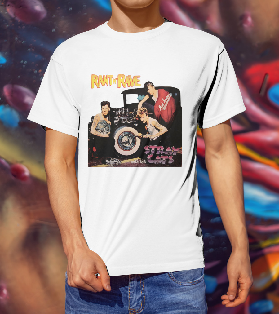 Rant N' Rave With The Stray Cats Rockabilly Band Vintage Style T-Shirt