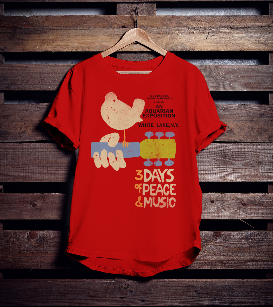 Woodstock Music & Art Fair Presents An Aquarian Exposition In White Lake N.y. 3 Days Of Peace & Music T-Shirt