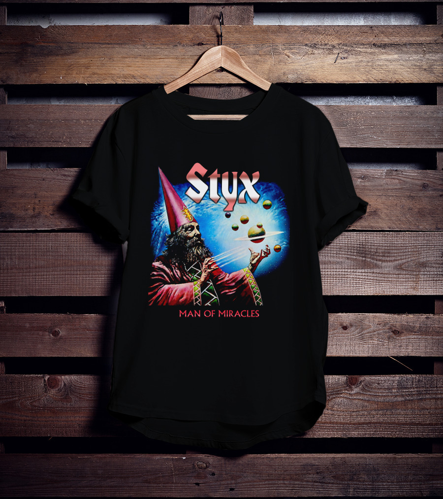 Styx Man Of Miracles Wizard Planets Retro T-Shirt