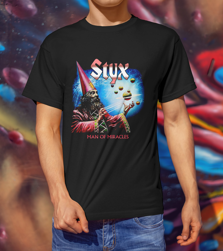 Styx Man Of Miracles Wizard Planets Retro T-Shirt