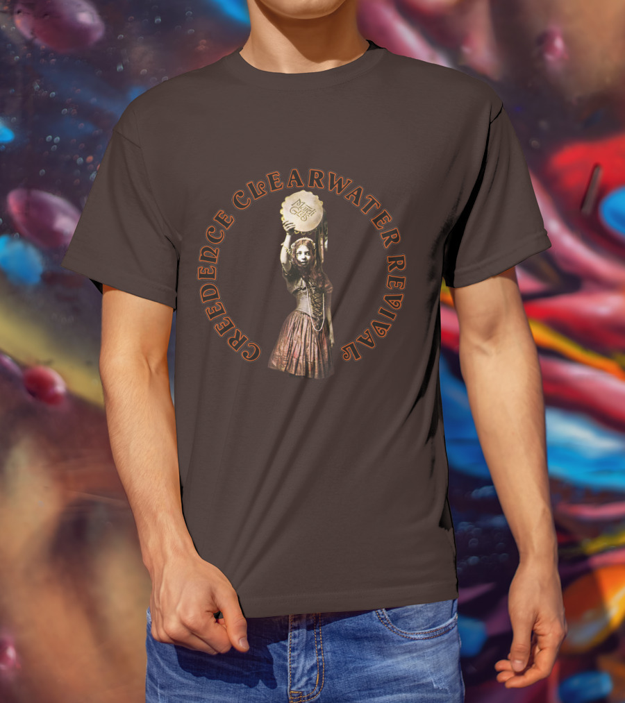 Creedence Clearwater Revival Vintage Style With Mardi Gras Element T-Shirt
