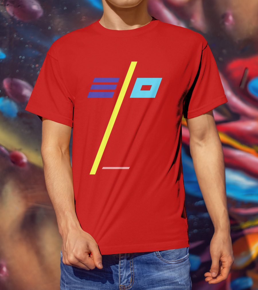 Elo Band Logo With Stylized Colors And Geometric Patterns T-Shirt