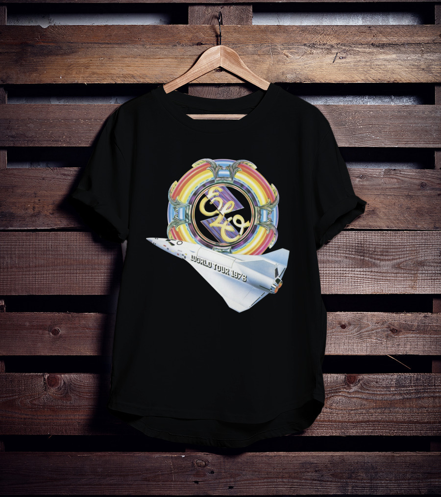 Electric Light Orchestra World Tour 1978 Logo With Spacecraft T-Shirt