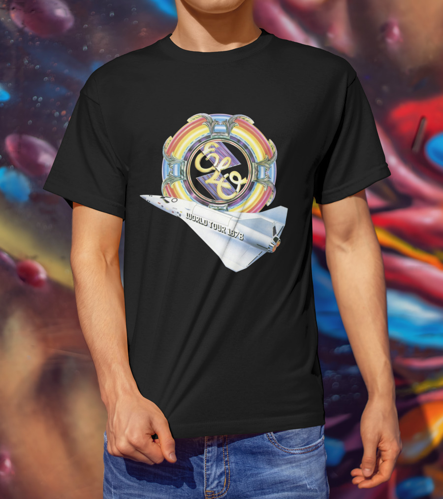 Electric Light Orchestra World Tour 1978 Logo With Spacecraft T-Shirt