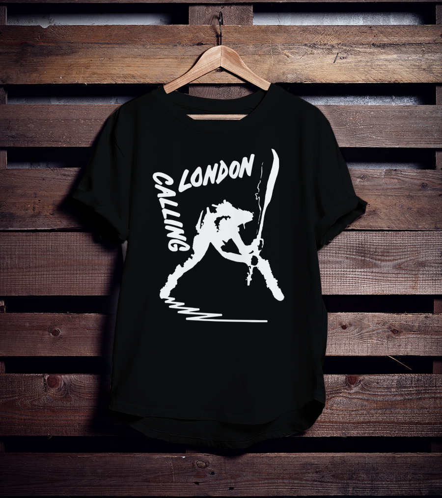 London Calling Punk Rock Guitarist Silhouette T-Shirt