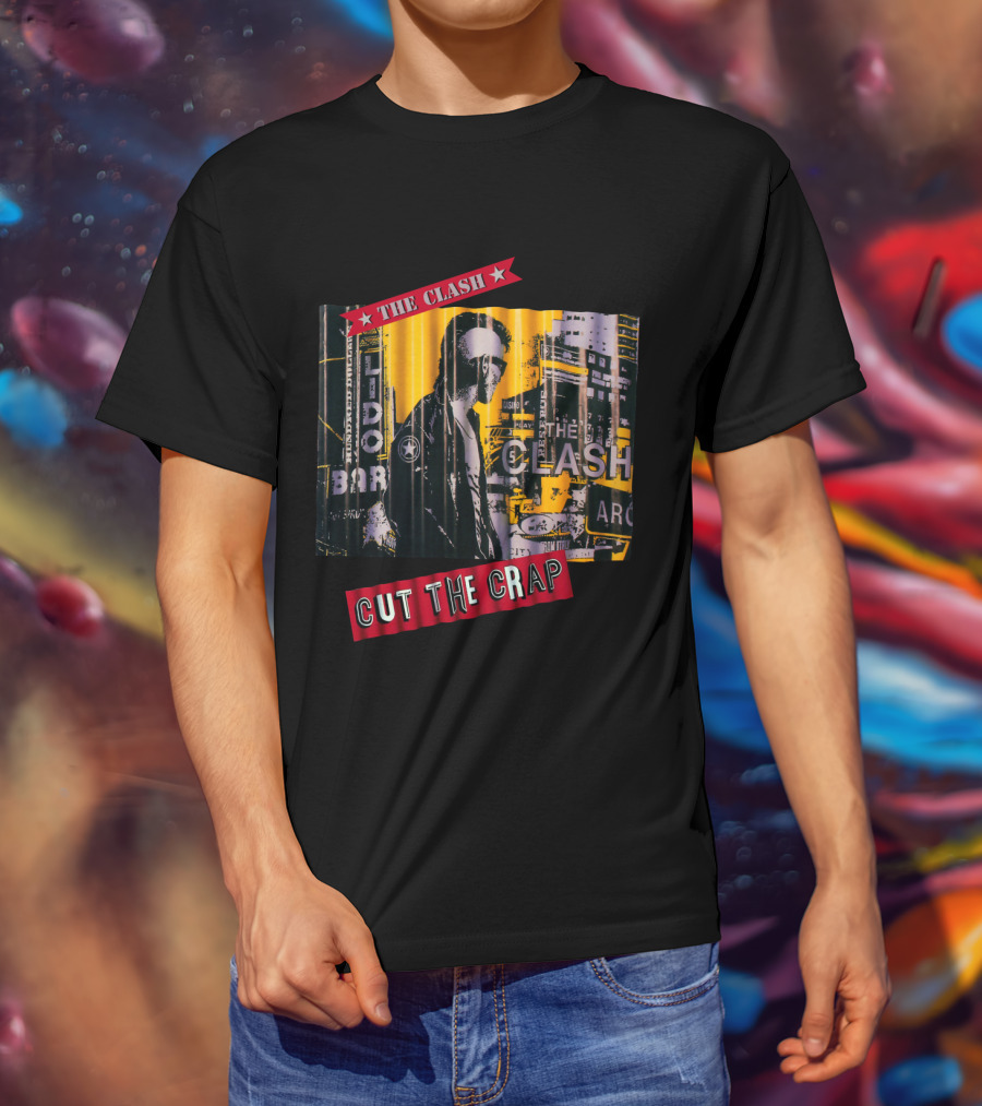The Clash Cut The Crap Urban Collage Yellow And Black T-Shirt