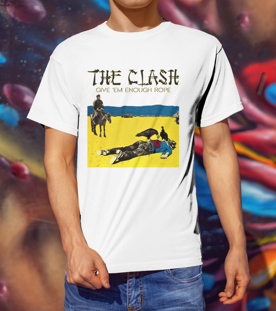 The Clash Give 'Em Enough Rope Album Cover Art With Desert Scene T-Shirt