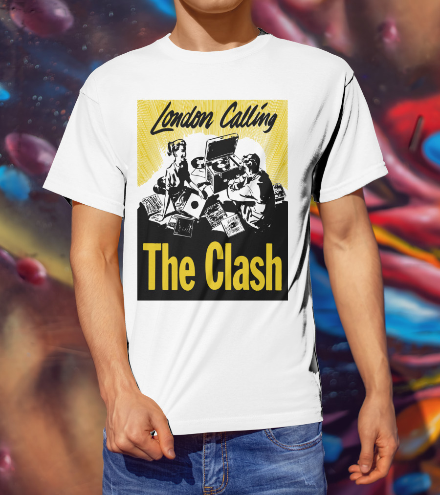 London Calling The Clash Record Player Scene T-Shirt