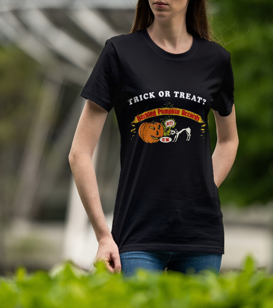 Trick Or Treat Barking Pumpkin Records Arf Cat Pumpkin T-Shirt