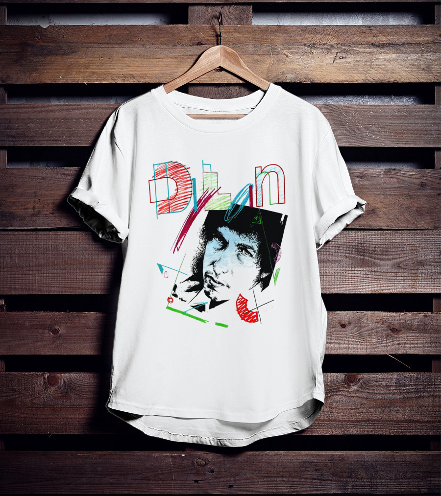 Dylan Graphic Portrait With Colorful Abstract Elements T-Shirt