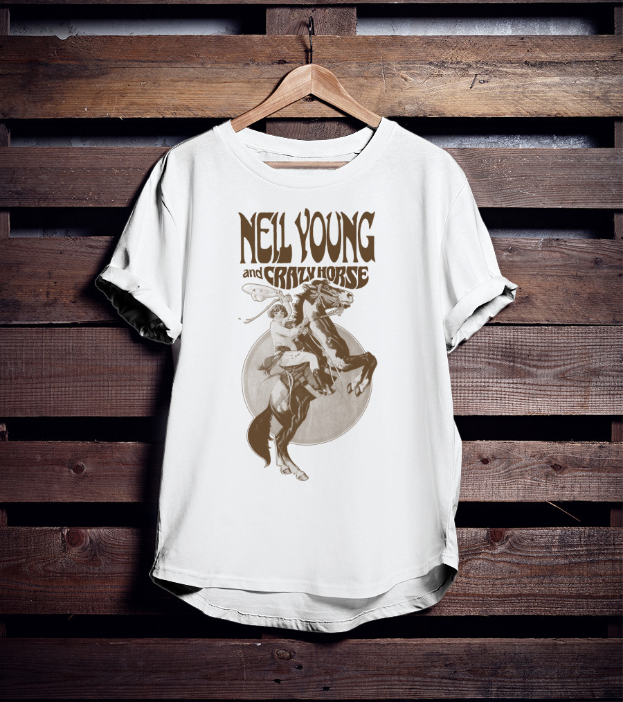 Neil Young And Crazy Horse Cowboy Rider Retro Style T-Shirt