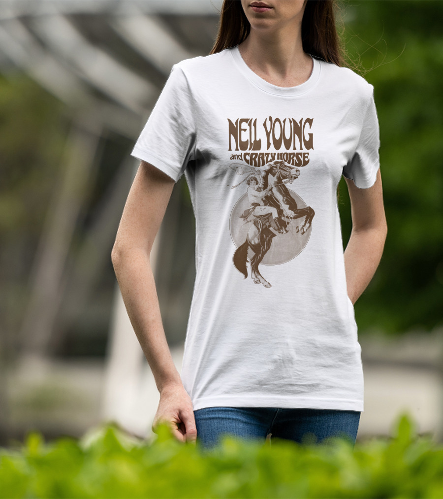 Neil Young And Crazy Horse Cowboy Rider Retro Style T-Shirt