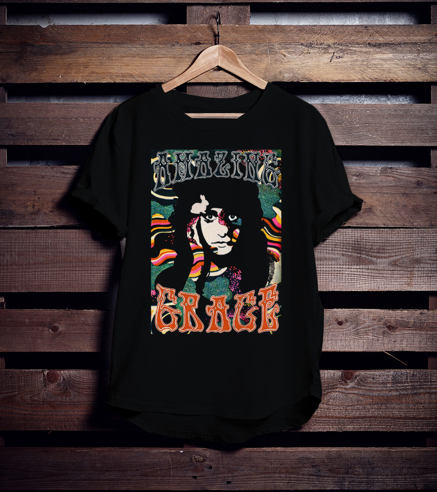 Amazing Grace Psychedelic Portrait 1960S Style T-Shirt