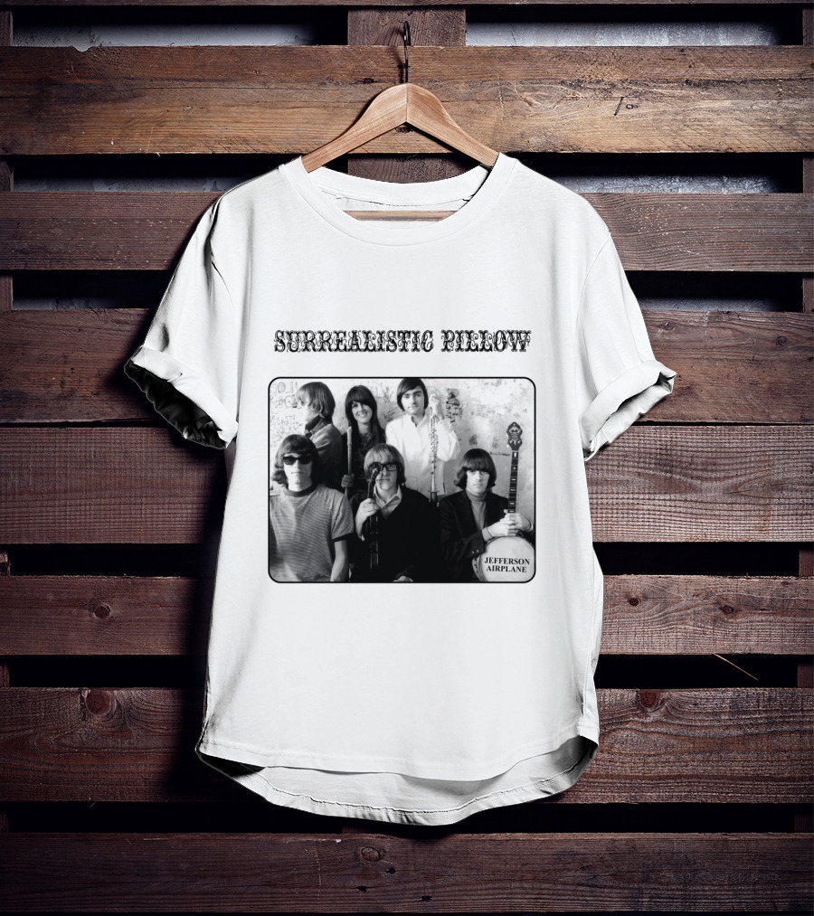 Surrealistic Pillow Jefferson Airplane Album Cover Black And White Photography T-Shirt