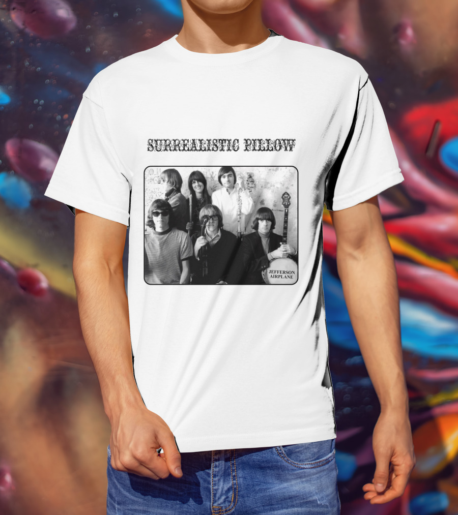 Surrealistic Pillow Jefferson Airplane Album Cover Black And White Photography T-Shirt