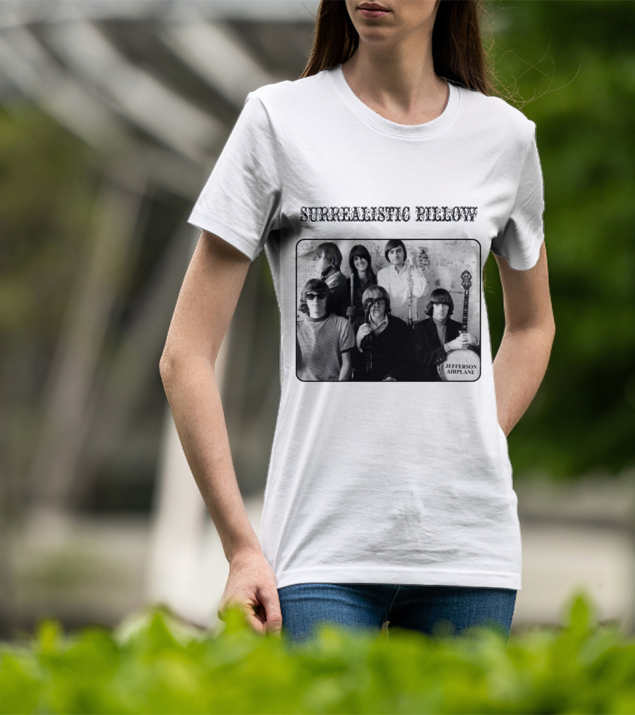 Surrealistic Pillow Jefferson Airplane Album Cover Black And White Photography T-Shirt