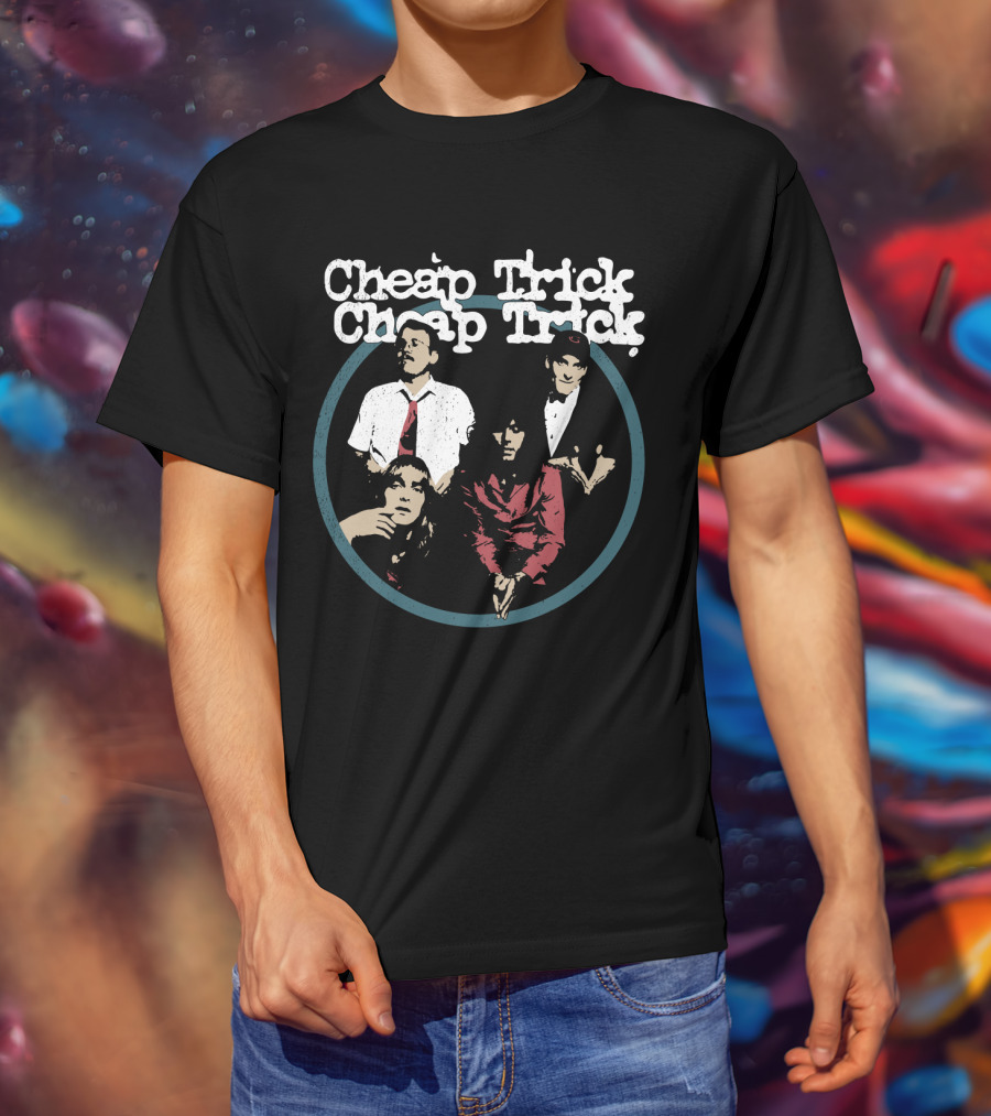 Cheap Trick Band Portrait Circle T-Shirt