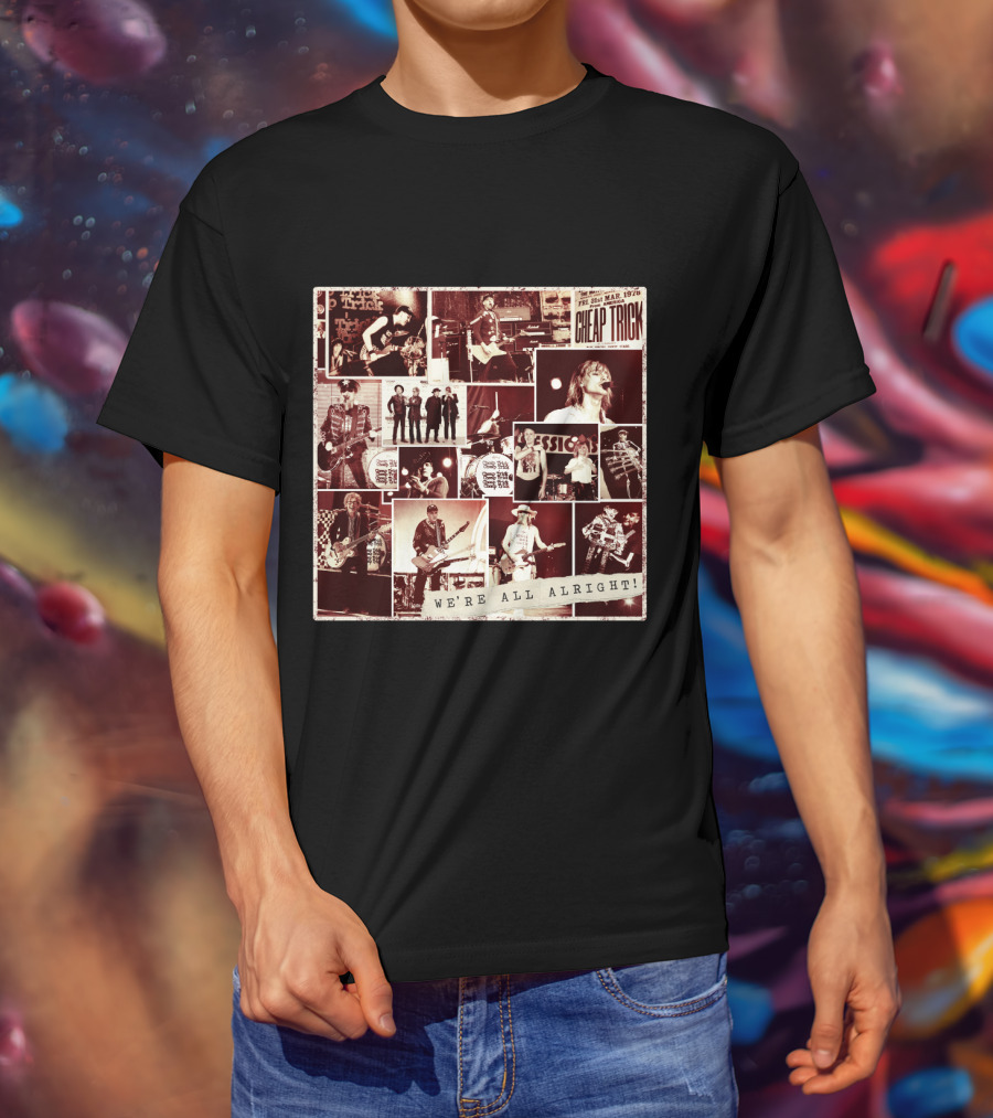 Cheap Trick We're All Alright! Collage Poster T-Shirt