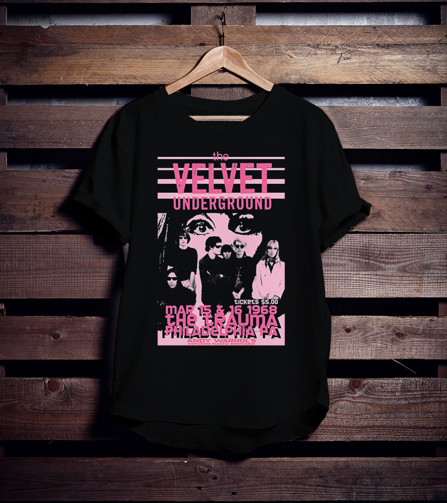 The Velvet Underground The Trauma Philadelphia Pa March 15 16 1968 Andy Warhol's Exploding Plastic Inevitable T-Shirt