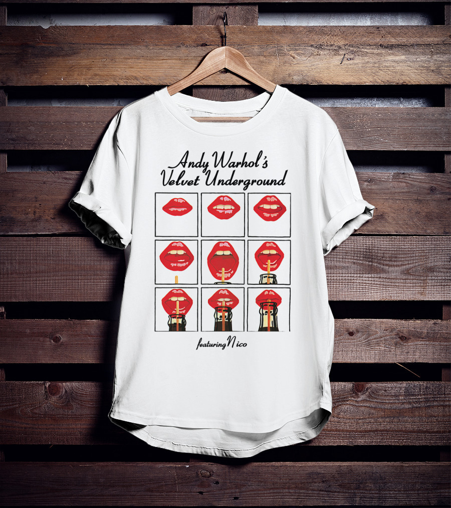 Andy Warhol's Velvet Underground Featuring Nico Lip Art Collage T-Shirt