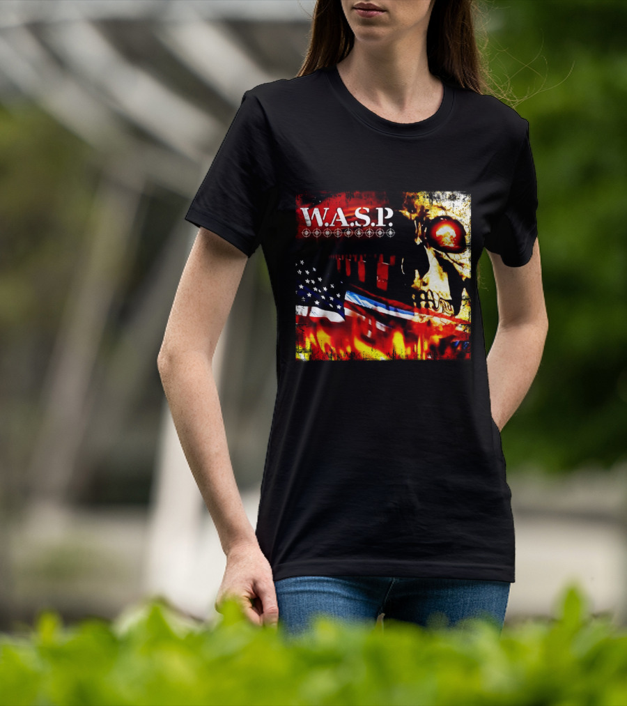 W.a.s.p. American Flag Skull T-Shirt