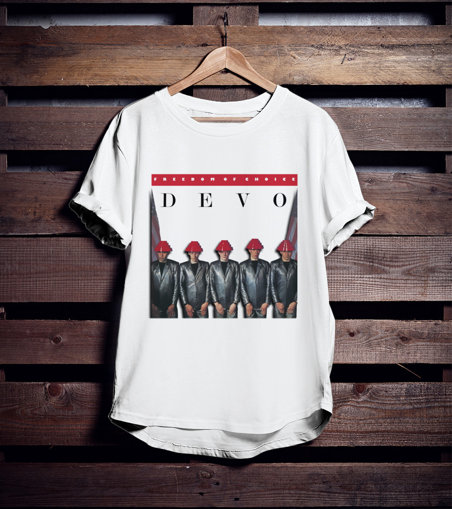 Freedom Of Choice Devo Red Hat Band Members T-Shirt