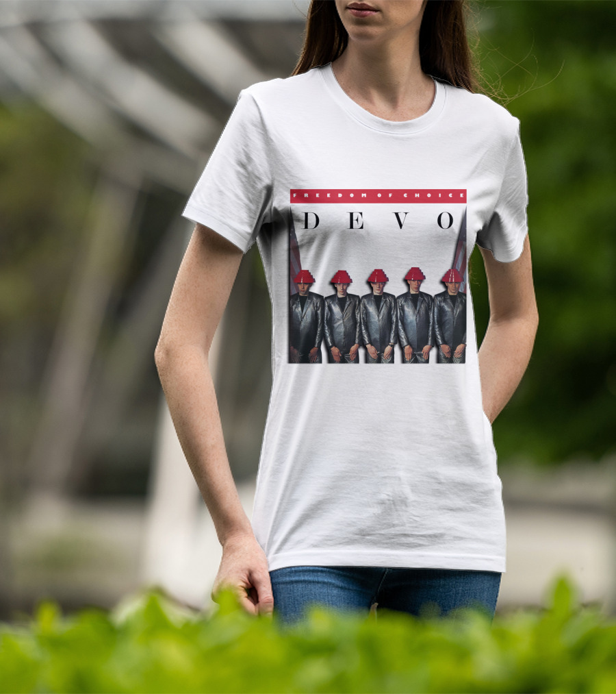 Freedom Of Choice Devo Red Hat Band Members T-Shirt