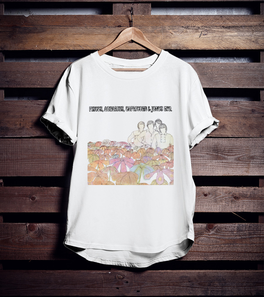 Pisces Aquarius Capricorn & Jones Ltd Vintage Album Art Floral T-Shirt