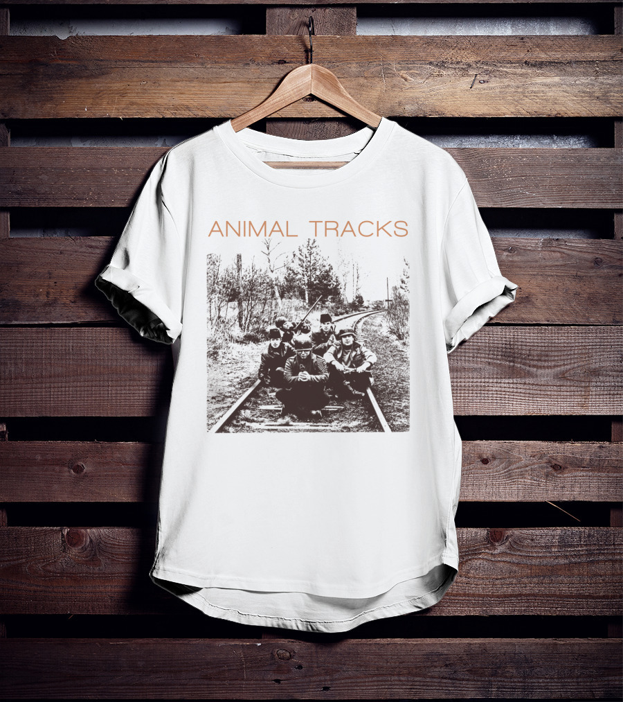 Animal Tracks Vintage Railroad Photo T-Shirt