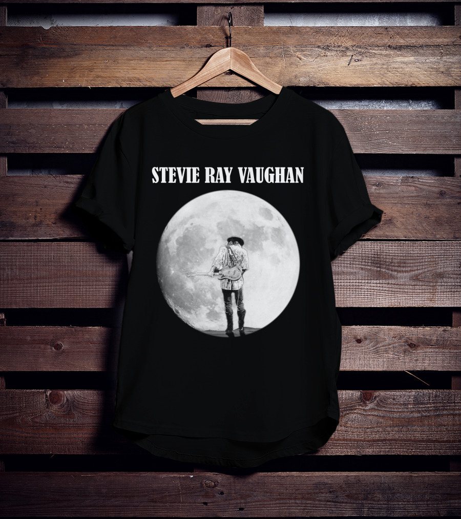 Stevie Ray Vaughan Moon Guitar Silhouette T-Shirt