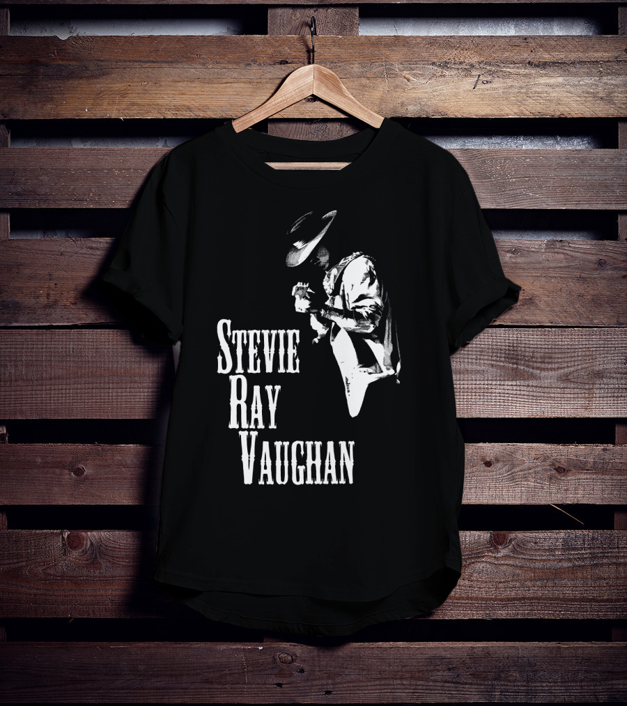 Stevie Ray Vaughan Black And White Silhouette T-Shirt
