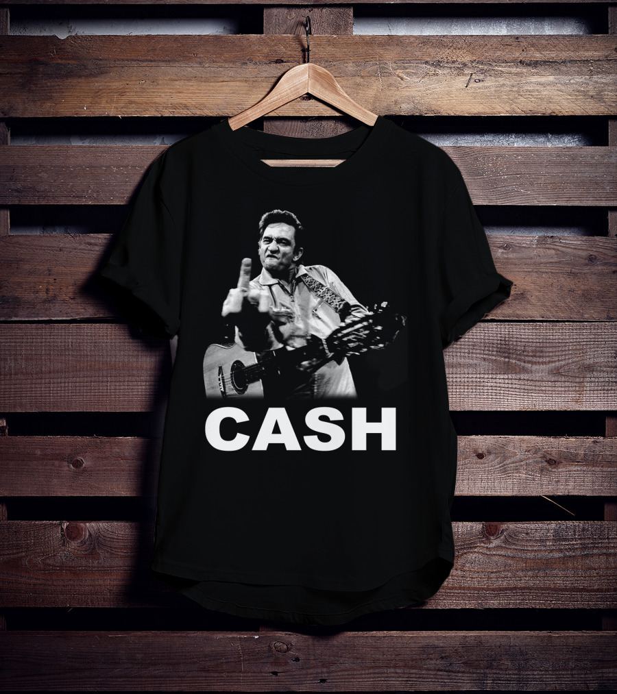 Cash Middle Finger Guitar Iconic Pose T-Shirt