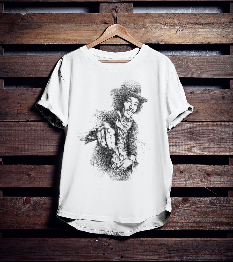 Vintage Rock Legend Sketch T-Shirt