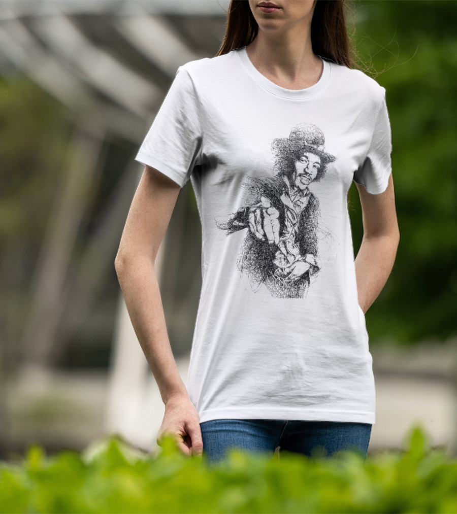 Vintage Rock Legend Sketch T-Shirt